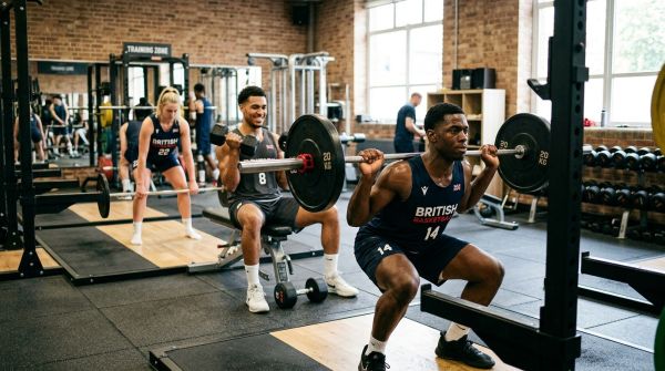 How can UK basketball players effectively maintain muscle mass during the off-season?