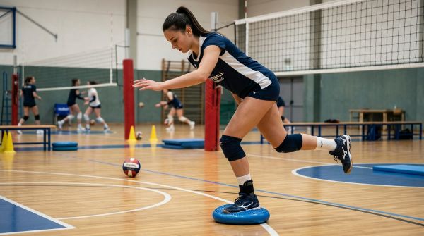 What are the best practices for improving ankle stability in volleyball players?